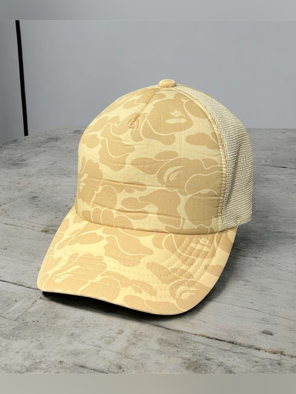Bape Beige Camo Trucker Hat